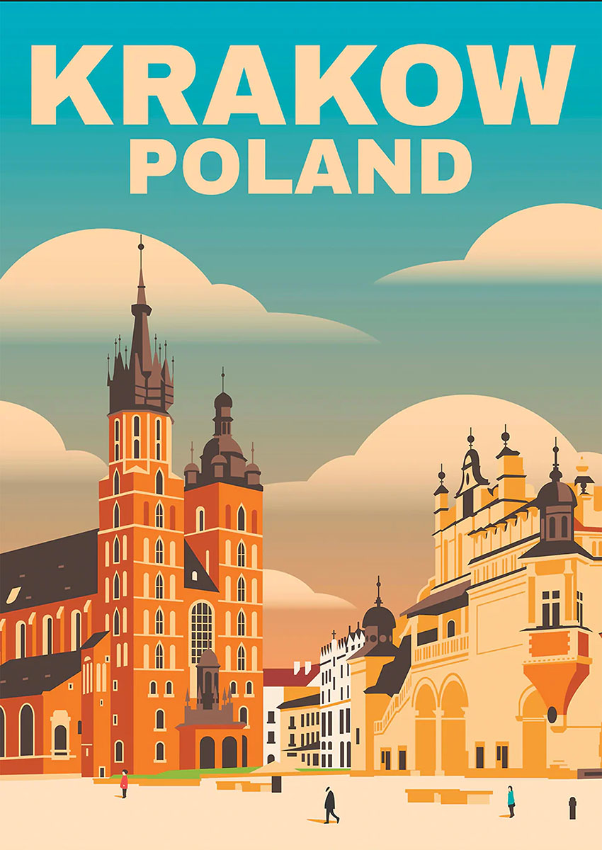 Krakow Poland Artwork Canvas Print & Poster Wall Art - AI PRINT LAB